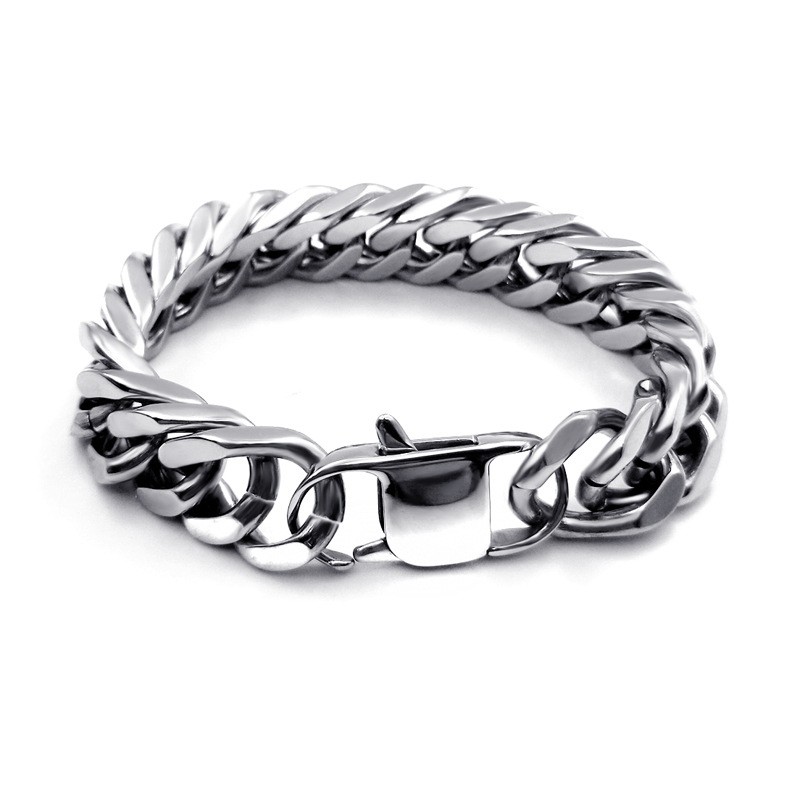 men stainless steel four-sided rough bracelet
